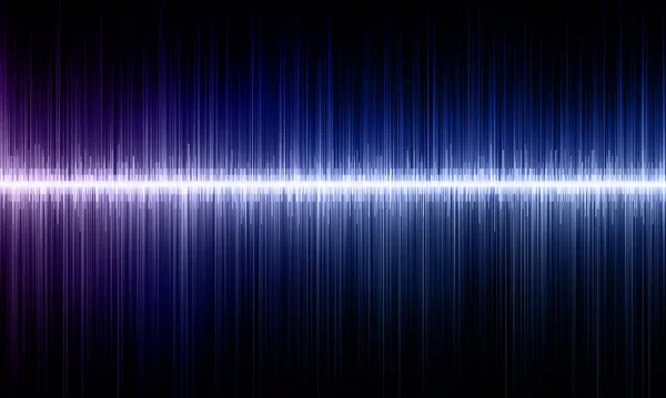 Hang Hullámok Egy Fekete Háttér Fényes Zenei Háttér Kék Impulzusok — Stock Fotó