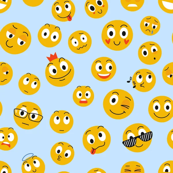 Padrão Emoji Fundo Vetorial Emoticon Ilustração Plana Para Redes Sociais — Vetor de Stock