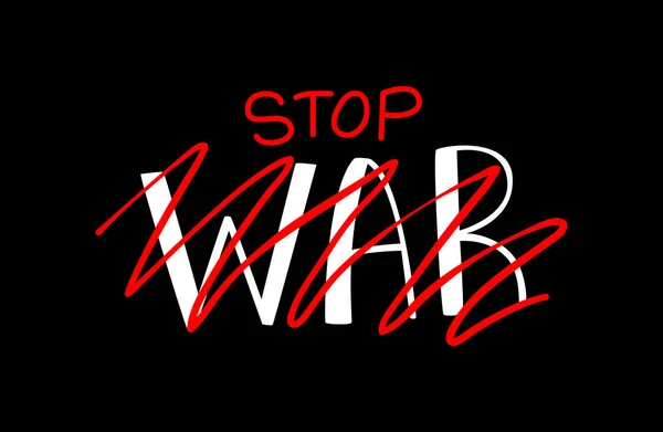Arrêtez Texte Bannière Guerre Manifestation Internationale Arrêtez Guerre Contre Ukraine — Image vectorielle