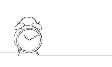 Çalar saatin aralıksız çizgisi. Vektör doğrusal karalama çizimi