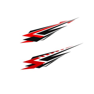 Araba ambalajlama şablon tasarımı. Yarış arabası çıkartmaları.