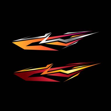 Araba ambalaj etiketi vektörü. modern araba etiketleri