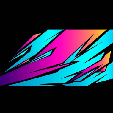 Araba ambalajlama tasarım vektörü. araba modifikasyon etiketleri