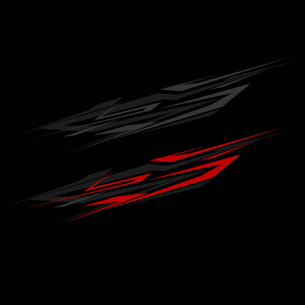 car wrapping sticker template design vector. car modification sticker.