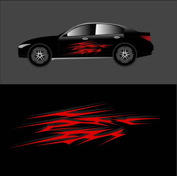 Kişisel araba ambalajı için araba giysisinin vektör tasarımı.