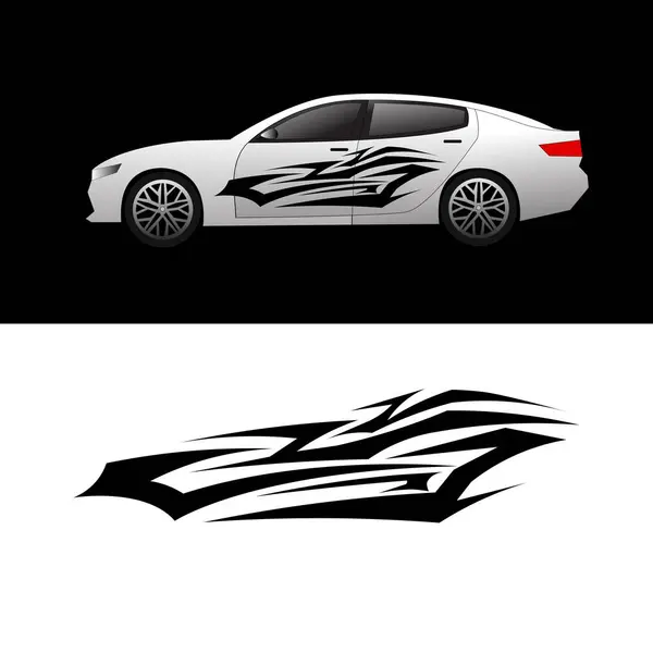 vektör arka plan çıkartmalı araba ceset ambalajı. modern çıkartmalar