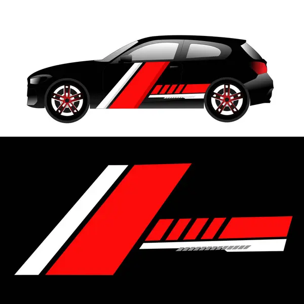 Araba ambalajı tasarım vektörü. Plastik araba çıkartması. modern araba çıkartmaları