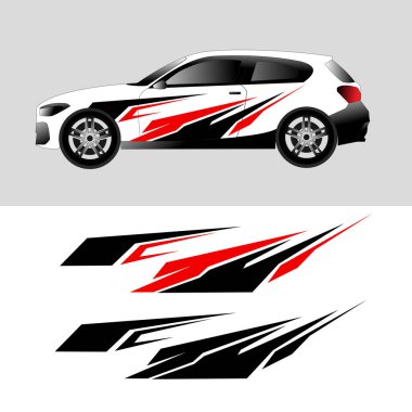 vinyl car decal design vector. Modern car wrap decals clipart