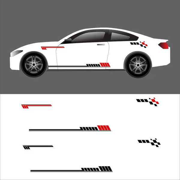 Vinil araba çıkartma tasarım vektörü. Modern araba ambalajları
