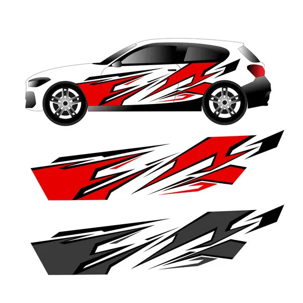 Vinil araba çıkartma tasarım vektörü. Modern araba ambalajları