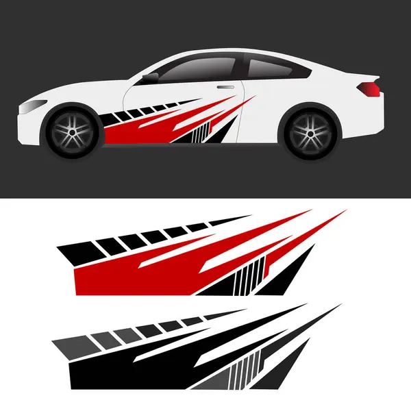 Vinil araba çıkartma tasarım vektörü. Modern araba ambalajları