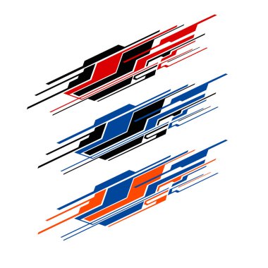 Araba ambalajı tasarım vektörü. modern araba etiketleri