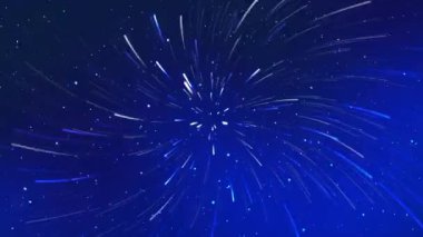Parlak mor ve mavi ışık izleriyle gelecekteki warp hızı arkaplanı.