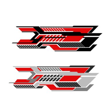 Bir kargo aracını sarmak için vektör giysi etiketi tasarımı