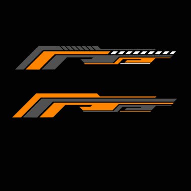 Yarış arabası vücut ambalajı etiketi tasarım vektörü