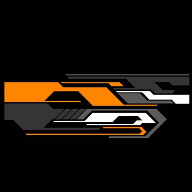 Yarış arabası vücut ambalajı etiketi tasarım vektörü