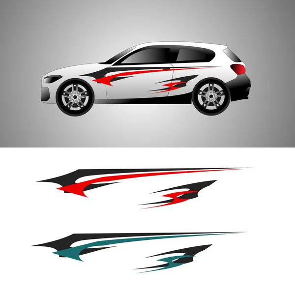 SUV araba ambalaj etiketi çizgili tasarım vektörü