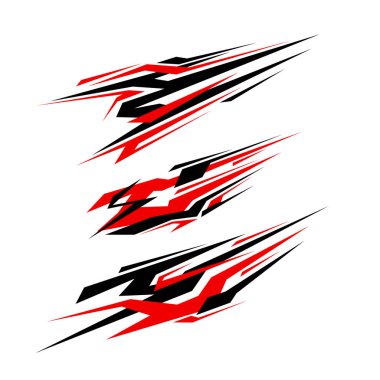 Araba ambalajlama tasarım vektörü. araba modifikasyon etiketleri.