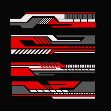 Araba ambalajlama şablon tasarımı. Yarış arabası çıkartmaları.