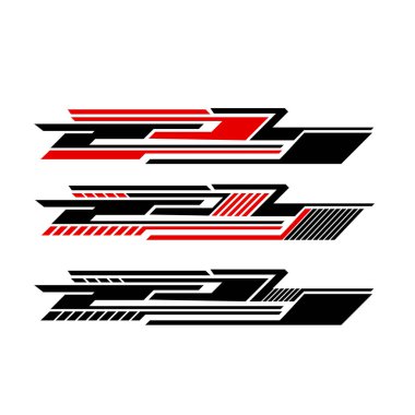 Araba çıkartması tasarım vektörü. Modern araba ambalaj etiketleri