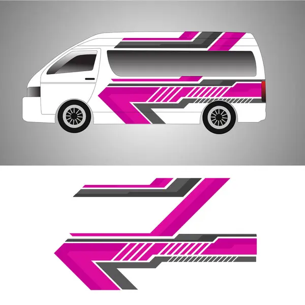 karavan gövde çıkartması tasarım vektörü. Nakliye şirketinin kargo minibüsü.
