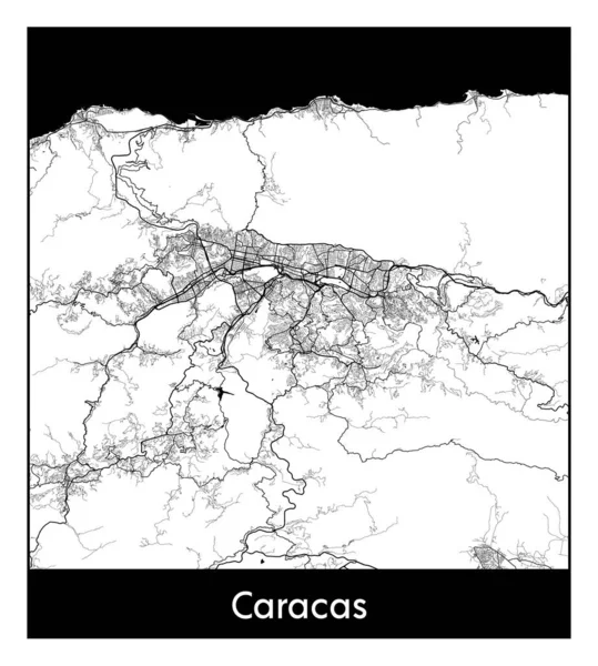 stock vector Caracas Venezuela South America City map black white vector illustration