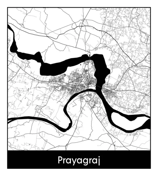 Морадж Індія Азія Карта Міста Чорно Біла Векторні Ілюстрації — стоковий вектор