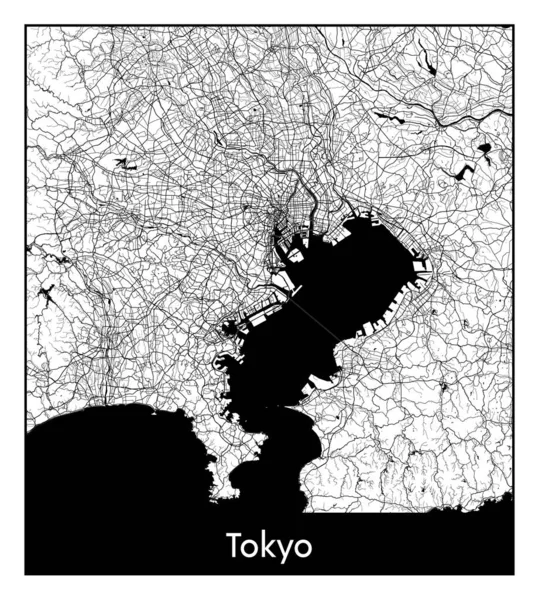 Сендай Японія Азія Карта Міста Чорно Біла Векторні Ілюстрації — стоковий вектор
