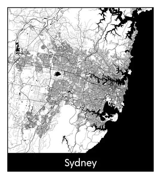stock vector Sydney  Australia City map black white vector illustration