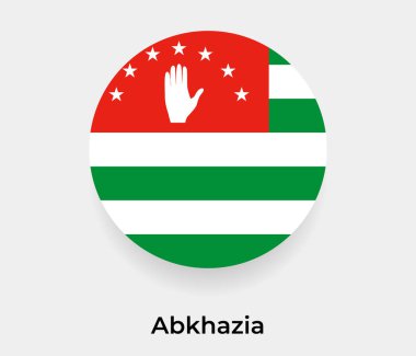 Abhazya bayrak baloncuk dairesi yuvarlak şekil vektör çizimi