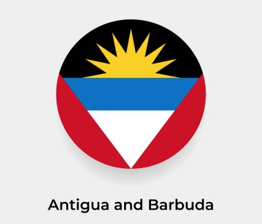 Antigua ve Barbuda bayrak baloncuk çemberi yuvarlak şekil vektör çizimi