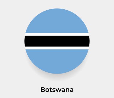 Botswana bayrak baloncuk dairesi yuvarlak şekil vektör çizimi