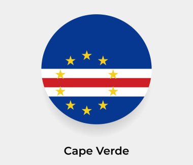 Cape Verde bayrak baloncuk dairesi yuvarlak şekil vektör çizimi