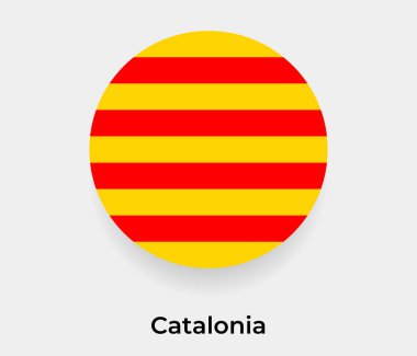 Katalonya bayrak baloncuk dairesi yuvarlak şekil vektör çizimi