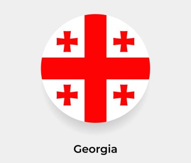 Gürcistan bayrak baloncuk dairesi yuvarlak şekil vektör çizimi