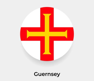 Guernsey bayrak baloncuk dairesi yuvarlak şekil vektör çizimi