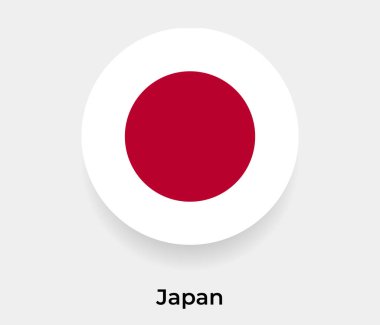 Japonya bayrak balon dairesi yuvarlak şekil vektör illüstrasyonu
