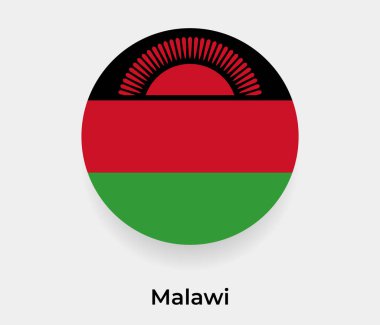 Malawi bayrak baloncuk dairesi yuvarlak şekil vektör çizimi