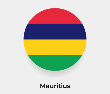 Mauritius bayrak baloncuk dairesi yuvarlak şekil vektör çizimi