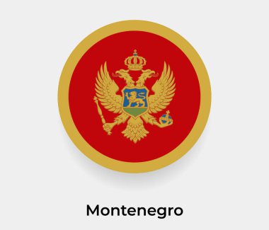 Karadağ bayrak balon dairesi yuvarlak şekil vektör illüstrasyonu