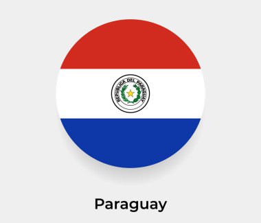 Paraguay bayrak baloncuk dairesi yuvarlak şekil vektör çizimi