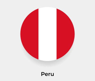 Peru bayrak baloncuk dairesi yuvarlak şekil vektör çizimi