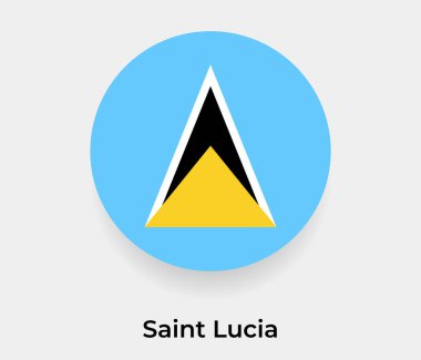 Saint Lucia bayrak baloncuk dairesi yuvarlak şekil vektör çizimi