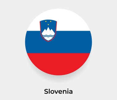 Slovenya bayrak balon dairesi yuvarlak şekil vektör çizimi