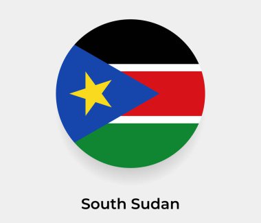 Güney Sudan bayrak baloncuk dairesi yuvarlak şekil vektör çizimi