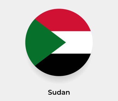 Sudan bayrağı yuvarlak şekil vektör illüstrasyonu