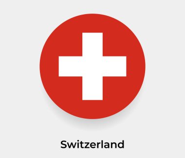 İsviçre bayrak baloncuk dairesi yuvarlak şekil vektör illüstrasyonu