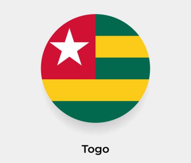 Togo bayrağı yuvarlak şekil vektör illüstrasyonuName