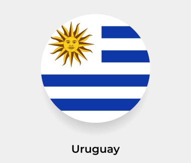 Uruguay bayrak balon dairesi yuvarlak şekil vektör çizimi