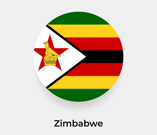 Zimbabwe Flag Bubble Circle Shape Icon Vector Illustration — Stock Vector